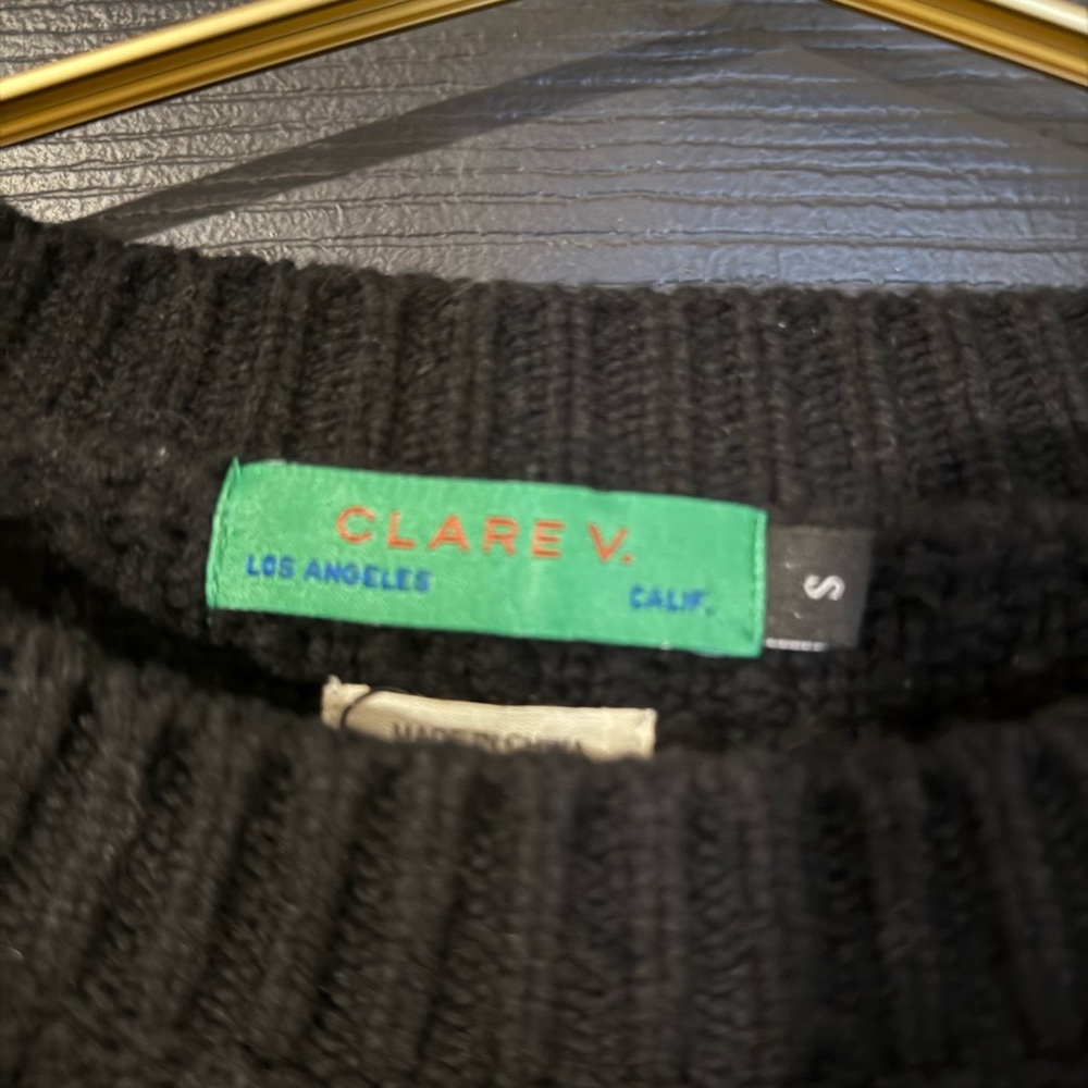 Clare V Black and Red Textured Sweater - Picture 4 of 7